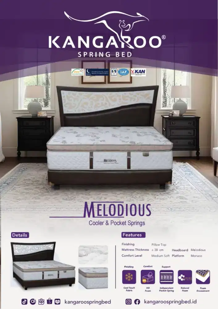 KASUR SPRING-BED MELODIOUS 9x200 FULSEET