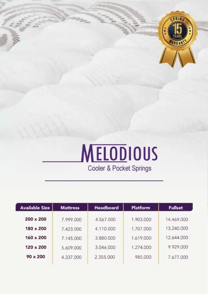 KASUR SPRING-BED MELODIOUS 9x200 FULSEET