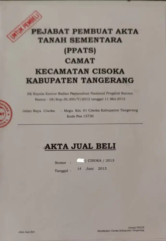 Dijual tanah kotak 700mtr2 lokasi perumahan penduduk depan jalan