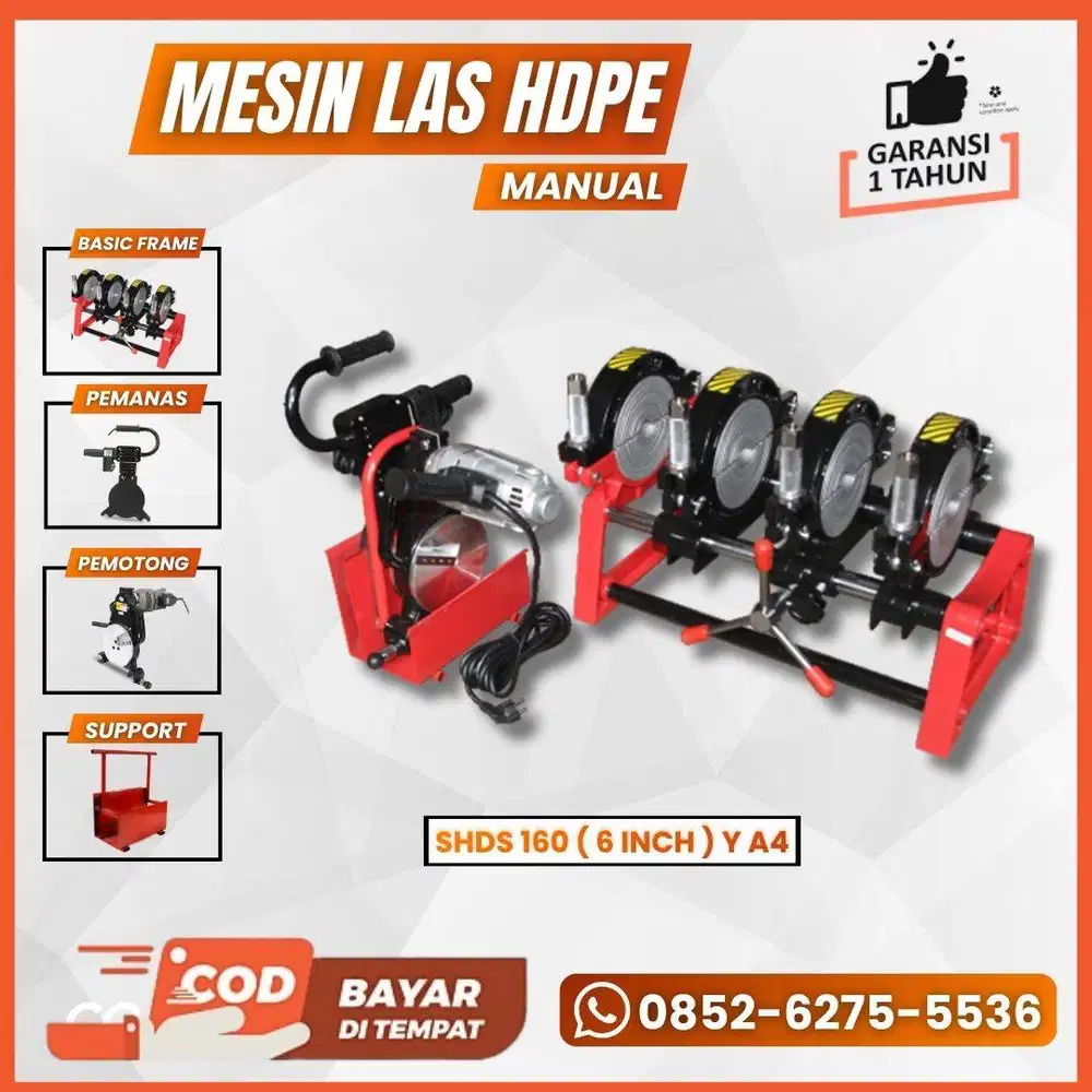 Mesin Penyambung Pipa Hdpe Type Manual 160 Y A4 - Ukuran 1.5 - 6 Inch