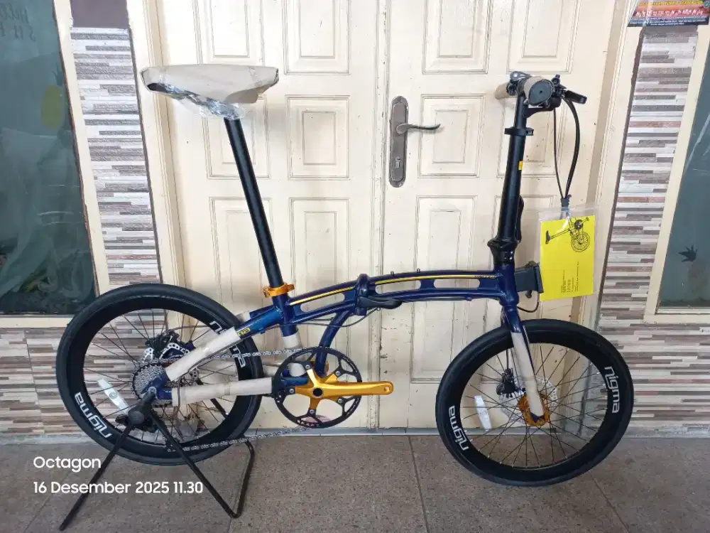 Sepeda lipat United Nigma 5 baru blue gold