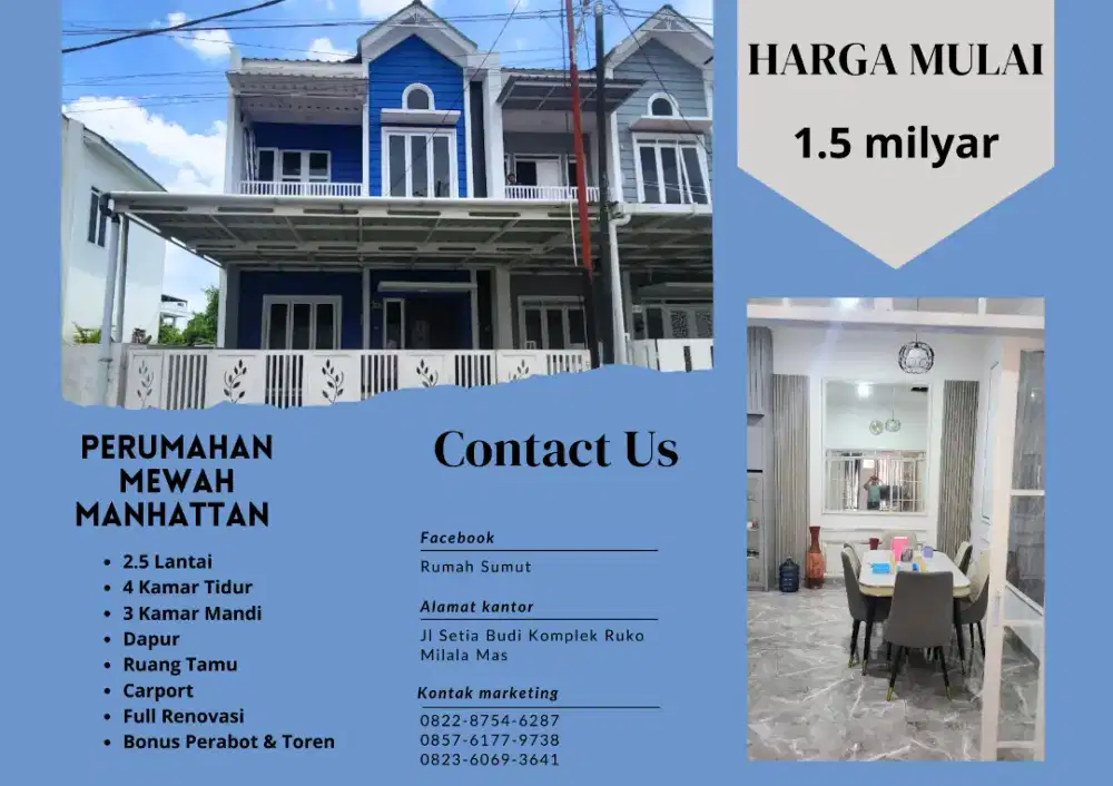 Dijual Perumahan Mewah Bebas Banjir Kawasan Elite Dkt Manhattan Square