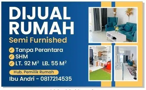 TURUN  HARGA,DIJUAL SIAP HUNI,SEMI FURNISH, asri nyaman jalan besar