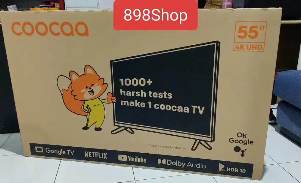Coocaa LED TV 55 Google TV Android 4K UHD Netflix Digital TV Resmi