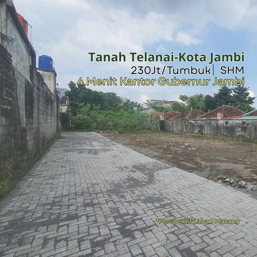 3 Menit Kantor Gubernur Jambi, Dijual Tanah Kota Baru, Luas 1,3 Tumbuk