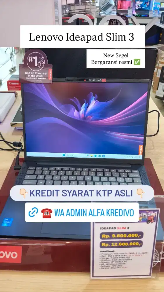 Laptop Lenovo Ideapad Slim 3 Kredit tanpa DP syarat KTP