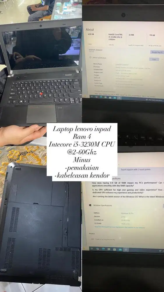 jual murah cepat laptop lenovo inpad