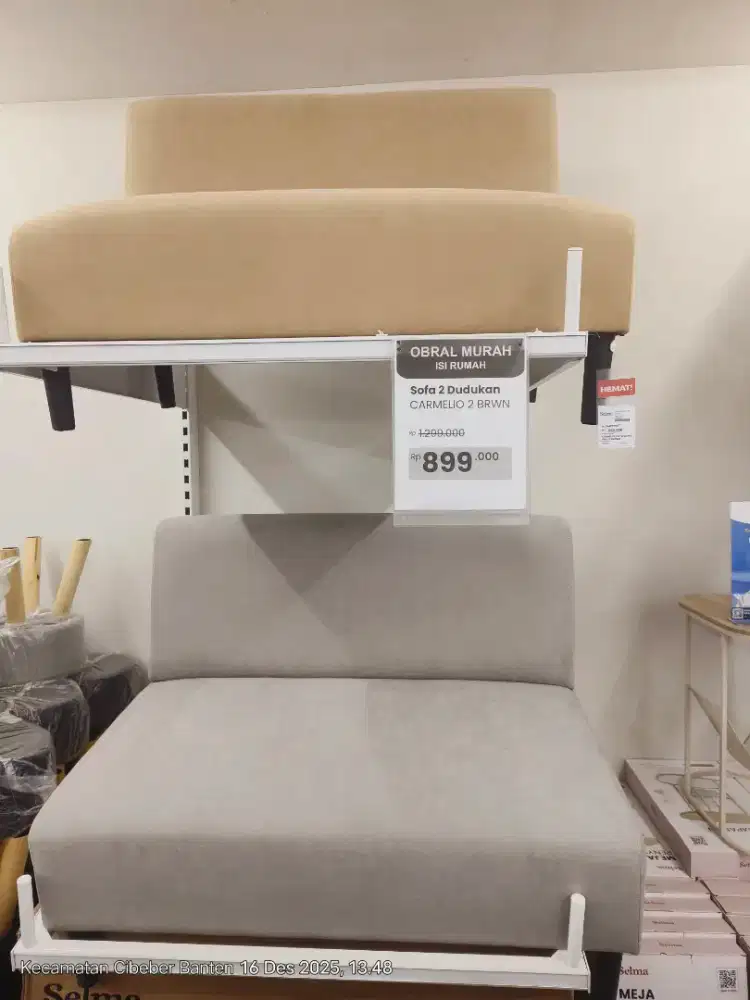 PROMO Akhir Tahun SELMA Sofa Carmelio Brown and Grey Rp. 899.000