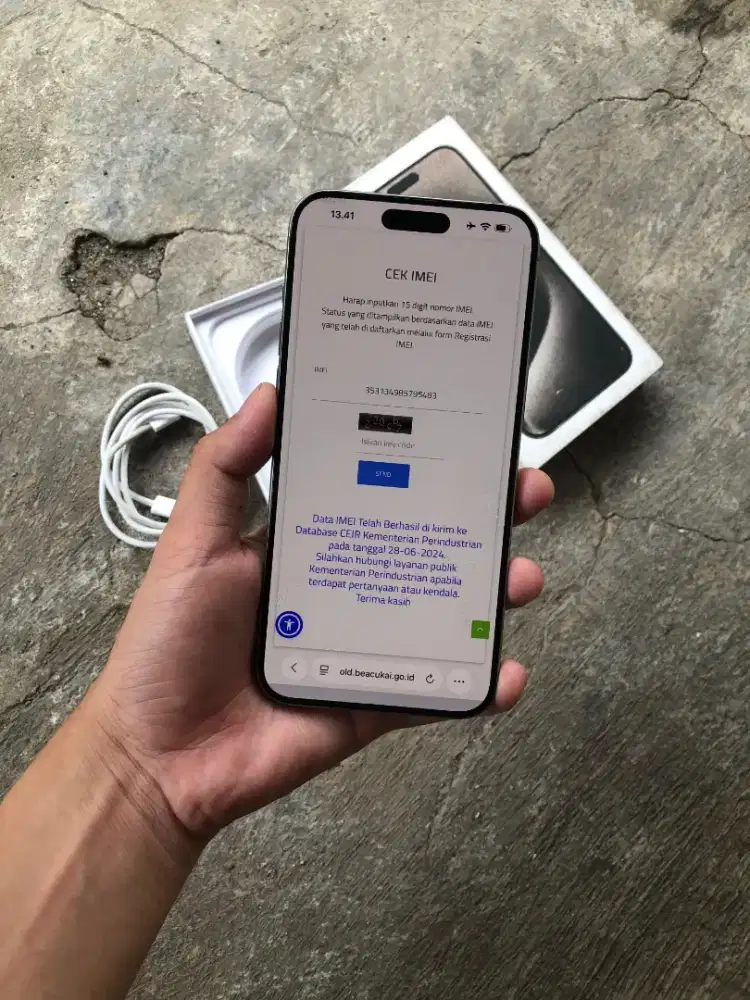 IPHONE 15 PRO MAX 256 BEACUKAI FULLSET ORIGINAL