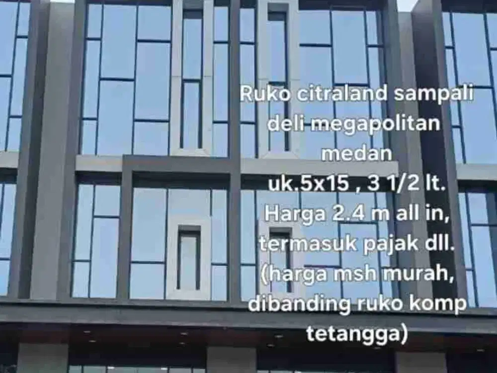 Dijual Ruko Kosong Citraland Sampali