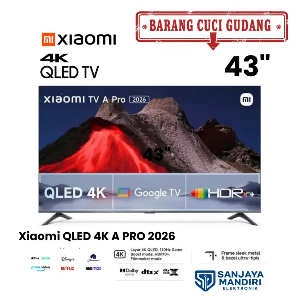 Xiaomi Mi TV A Pro 2026 43 4K QLED HDR Google TV Smart TV DTS Audio