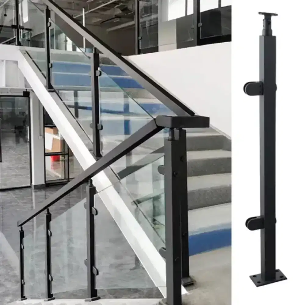 Reling tangga stanlis kaca