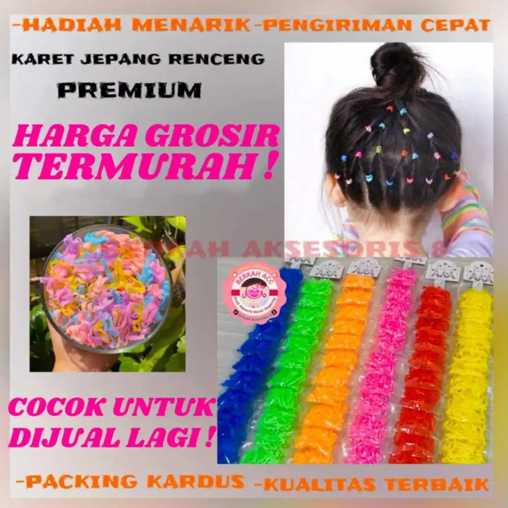 GROSIR AKSESORIS MURAH ISI 12 BUNGKUS KARET JEPANG LUSINAN SELUSIN