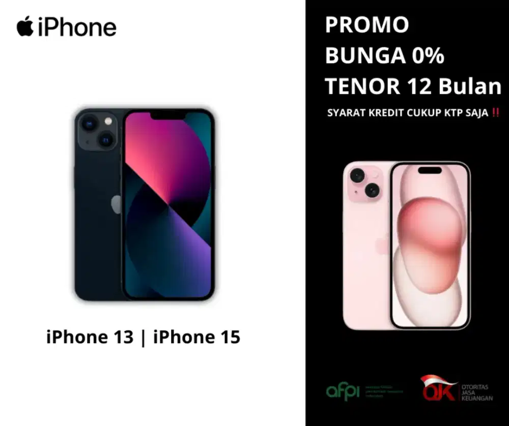 PEMBELIAN KREDIT IPHONE 13 | 15 TENOR 12 BULAN PROMO BUNGA 0%