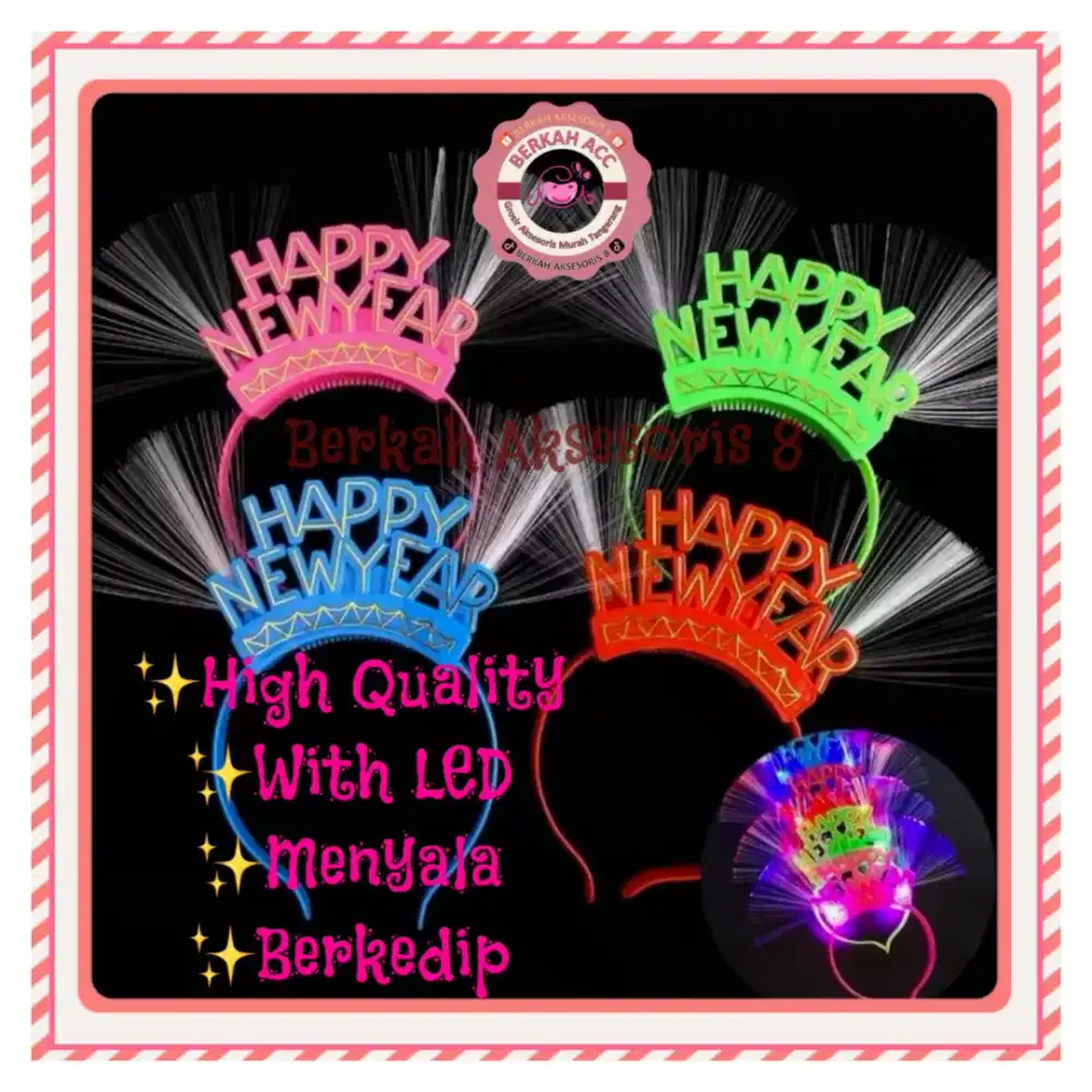 GROSIR AKSESORIS MURAH BANDO TAHUN BARU HAPPY NEW YEAR