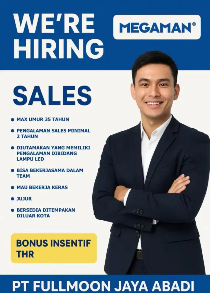 Lowongan Kerja salesman MEGAMAN