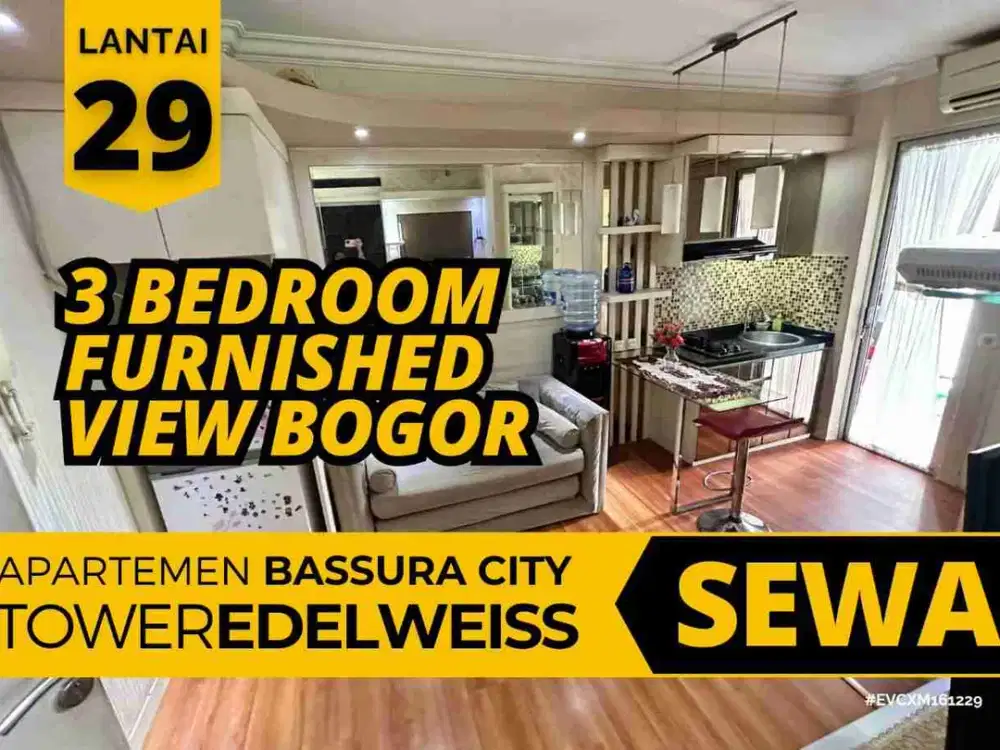 Sewa 2 Bedroom Furnished Bagus View Bogor Lantai 29 Apartemen Bassura City