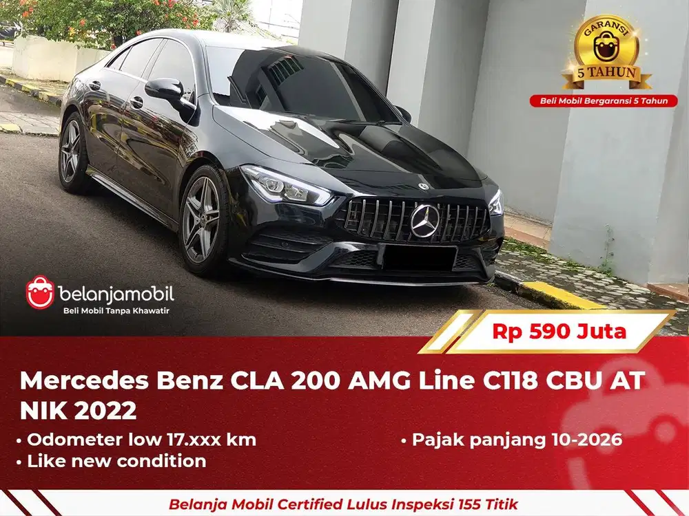 [ GARANSI 5TH ] Mercedes Benz Mercy CLA200 AMG AT Hitam 2022 2023