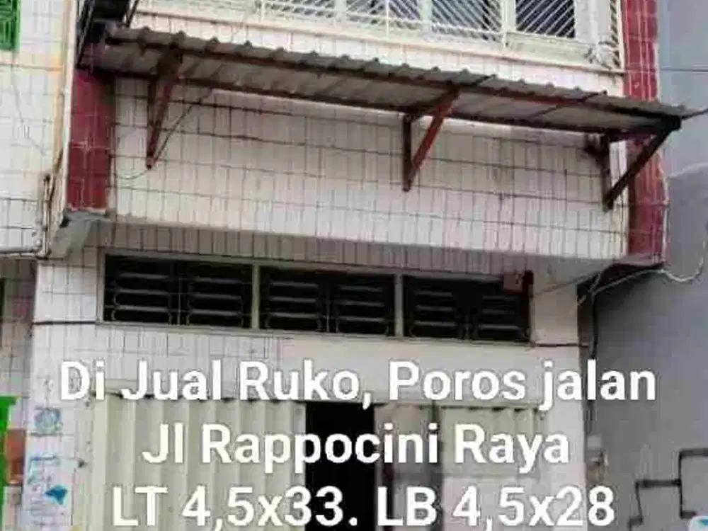 Di Jual Ruko, Poros Jalan, Jl.Rappocini Raya