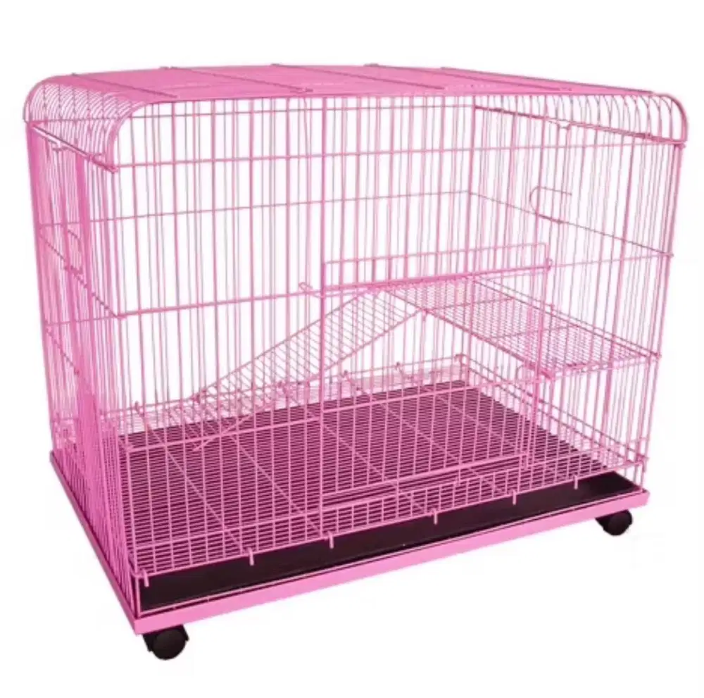 Octagon k300  kandang kucing roda pink