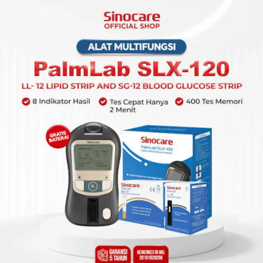 Sinocare PalmLab SLX-120 – Paket Lengkap + Strip