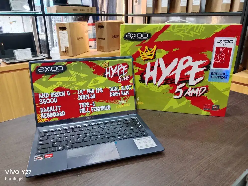 SALE! AXIOO HYPE 5 AMD X3 RYZEN 5-3500U/RAM8GB/SSD256GB/14FHD IPS/W11