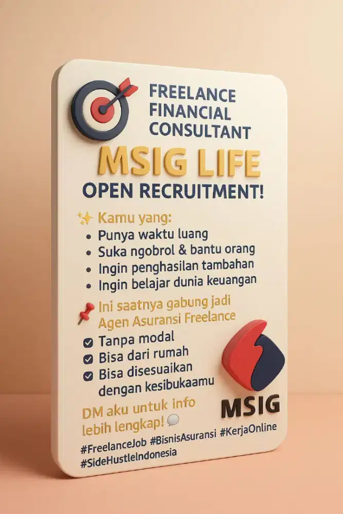 DIBUTUHKAN FREE LANCE  KONSULTAN FINANSIAL