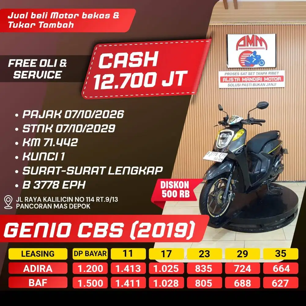 GENIO CBS 2019 PAJAK HIDUP CC 0% KREDIVO TOKPED SPAYLATER INDODANA