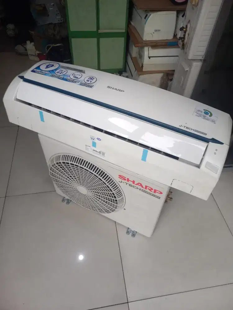 Jual ac 1pk sharp j-tech inverter r32 bkas pindahn msih dingin