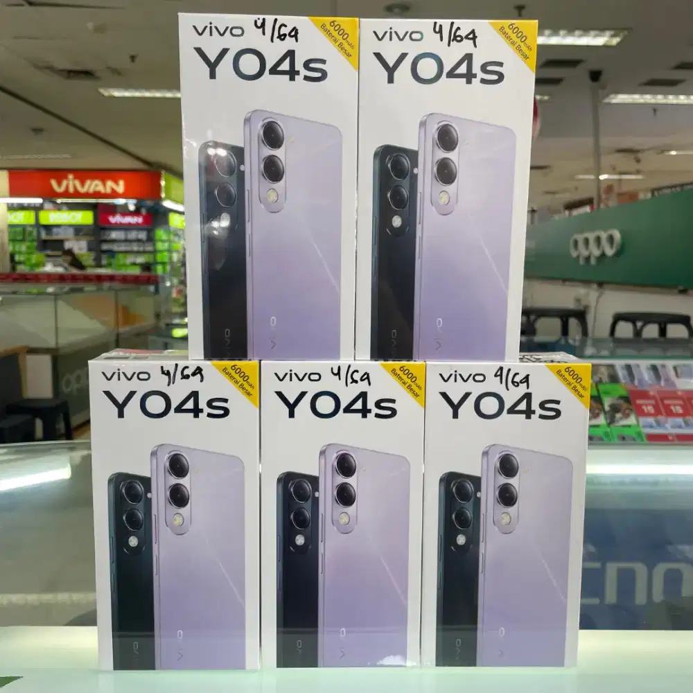 Vivo Y04s ram 4gb+4gb/64gb baru garansi resmi harga Promo