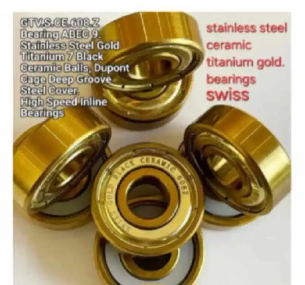 Bearing swiss Ceramic608Z Titanium Gold