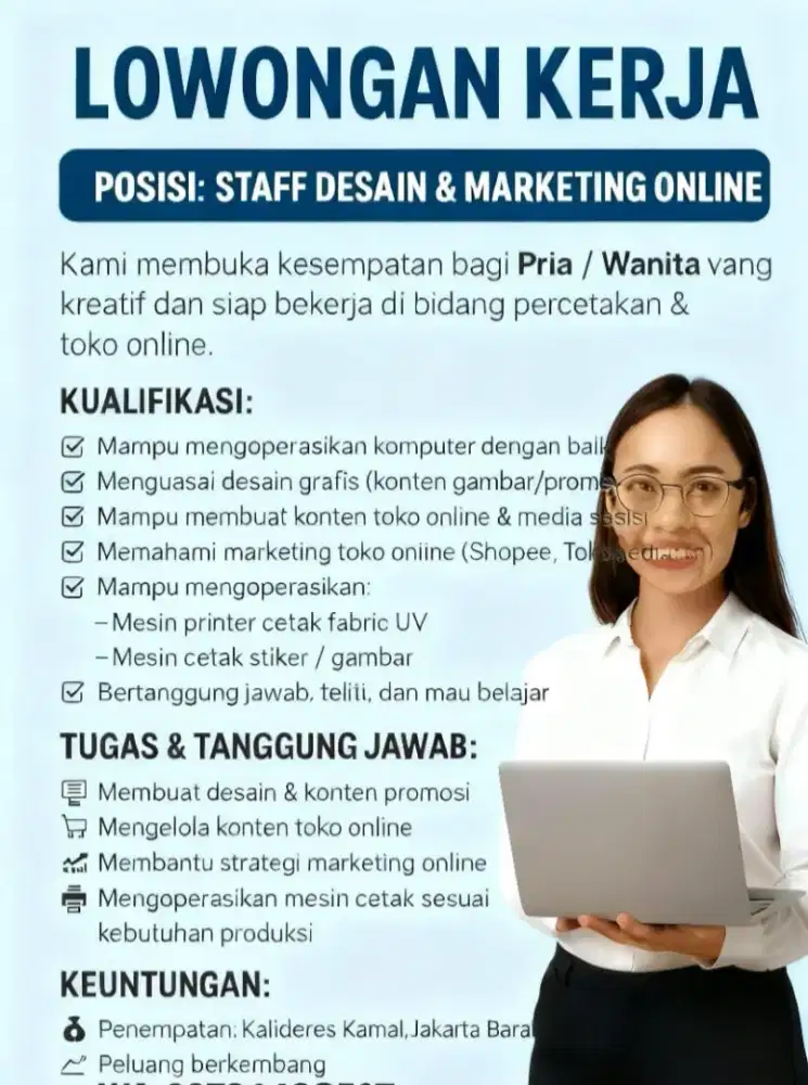 LOWONGAN STAF DESAIN&ART