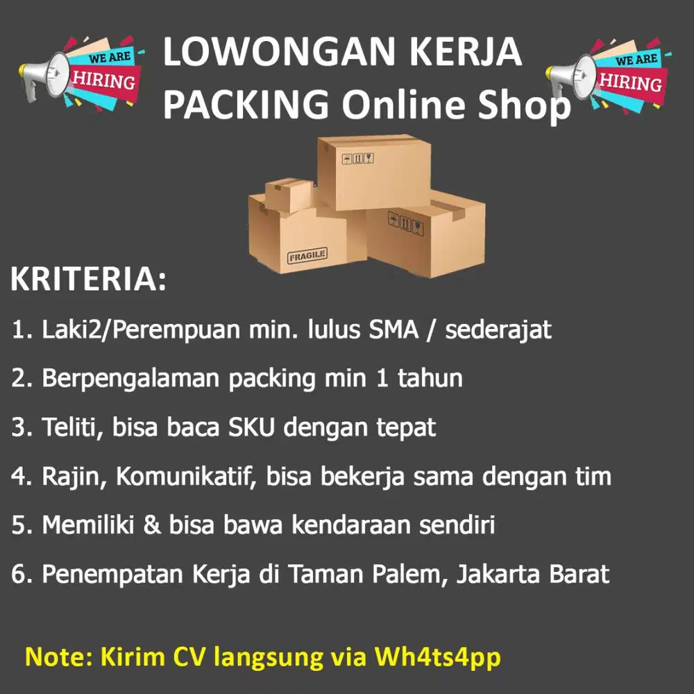Lowongan Kerja Picker / Packer / Packing