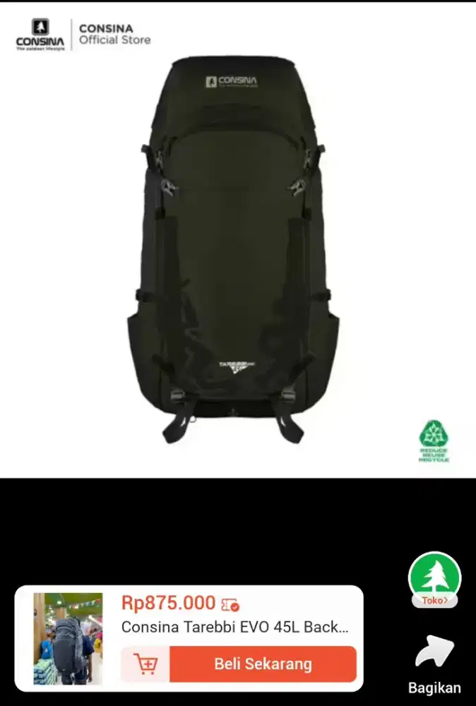 Tas Semi Carrier Consina Tarrebi Evo 45 L Like New Nego Tipis