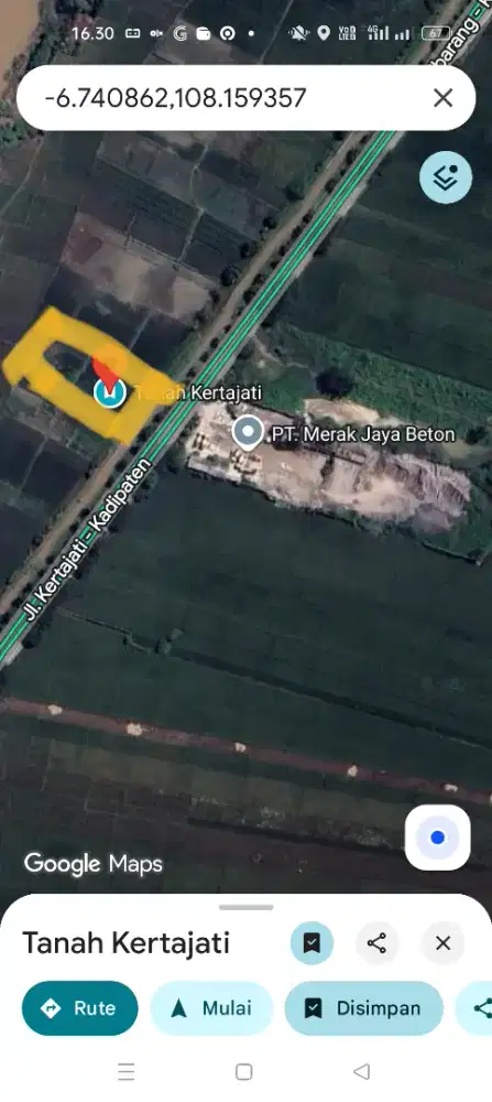 JUAL TANAH PINGGIR JALAN RAYA KERTAJATI