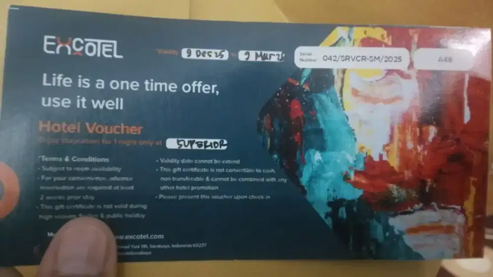 Voucher Hotel Excotel Expired Maret 2026