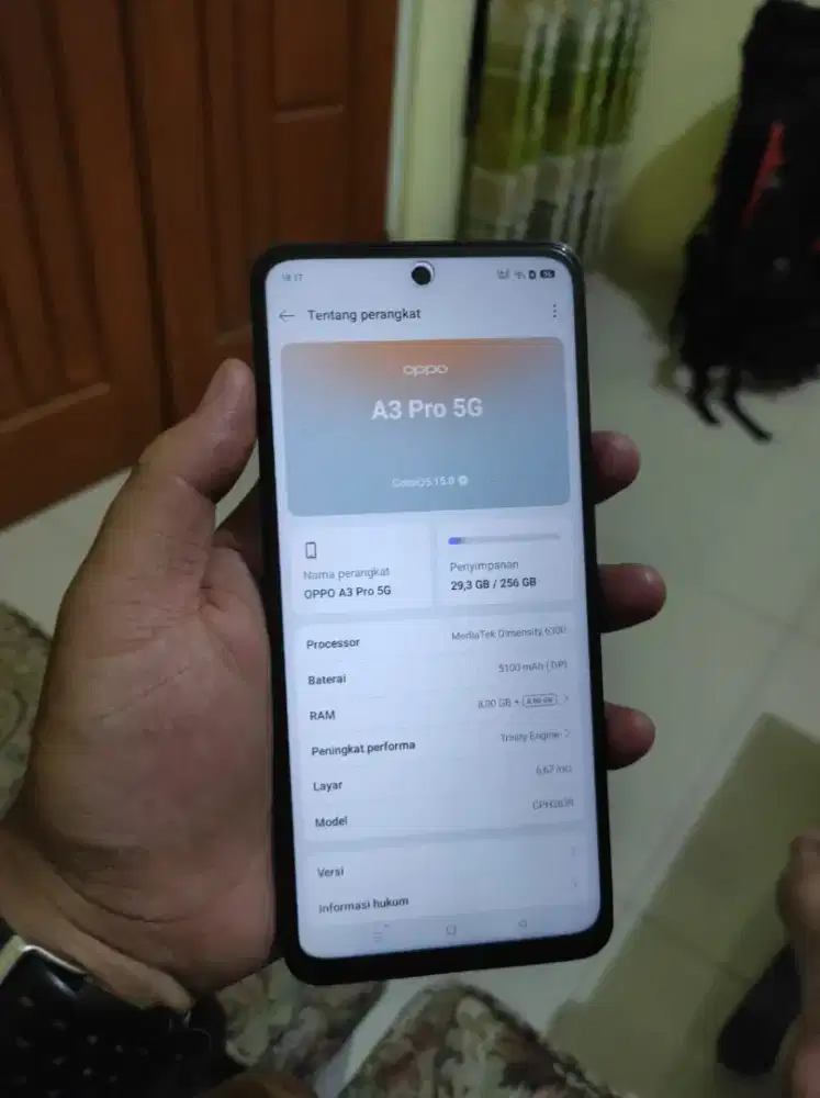 Oppo A3 Pro 5G ram 8+8/256 nominus 
Sidik jari aktif 
NFC aktif