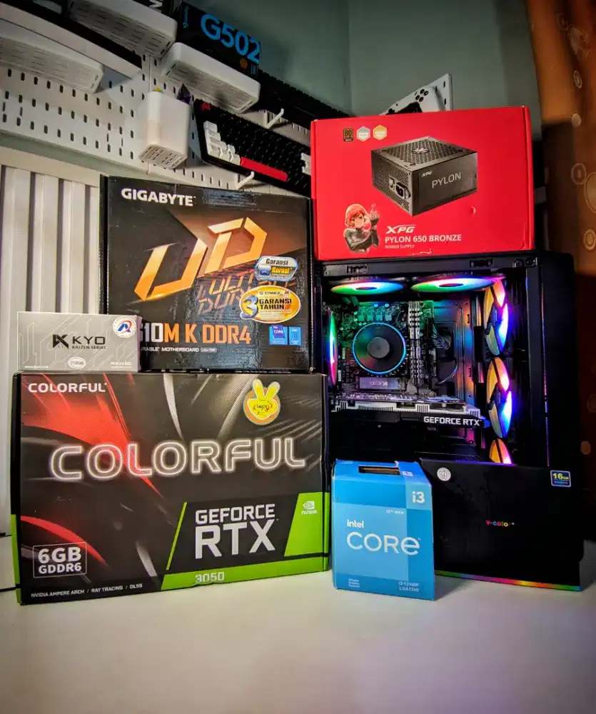 pc gaming murah intel gen 12 / rtx 3050 / ram 16gb / nvme