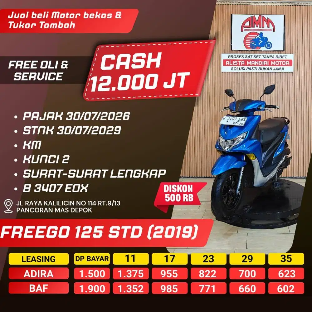 FREEGO STD 125 2019 CC 0% KREDIVO TOKPED SPAYLATER INDODANA GOPAYLATER