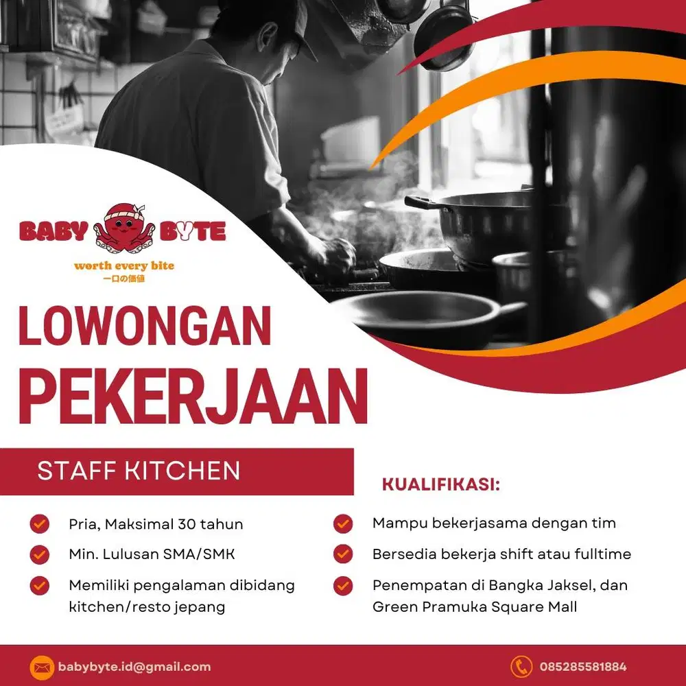 LOWONGAN KERJA STAF KITCHEN
