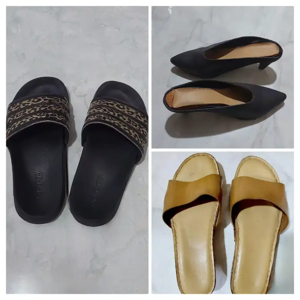 3 pcs Sendal wanita Adidas Hush Puppies size 38