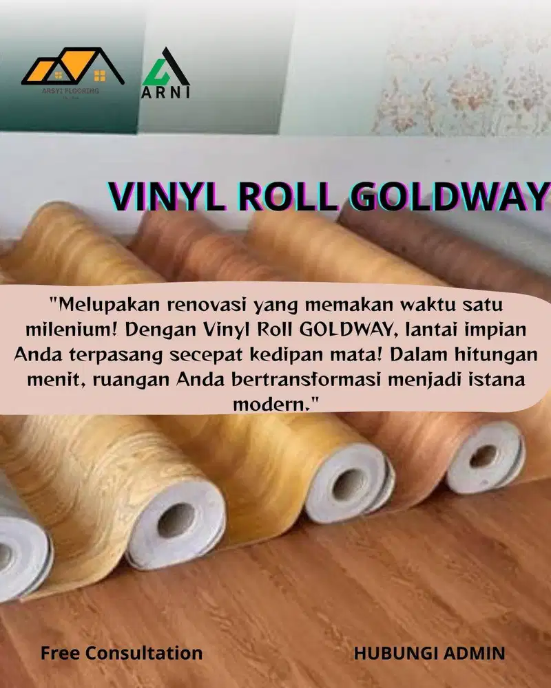 Goldway Vinyl Lantai Roll tebal 1,2mm - Lantai Vinyl Roll LG