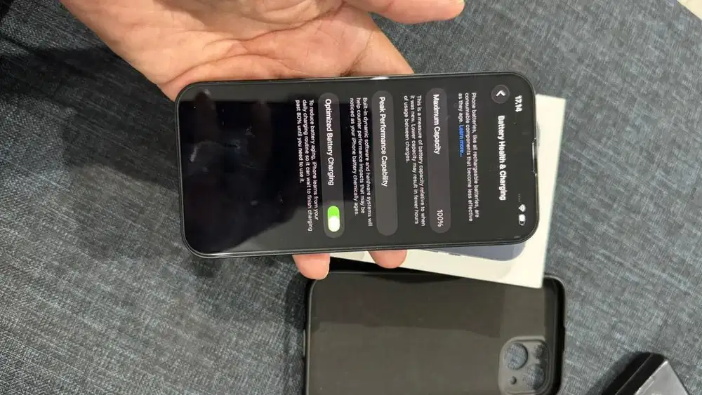 Iphone 13 128gb dark blue gar ibox sd april 2026 like new BH masi 100