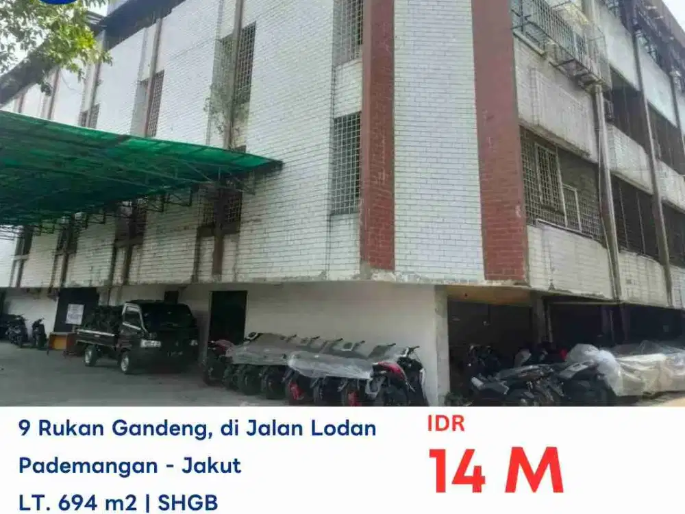 JUAL DENGAN AYDA 9 RUKAN GANDENG DI KOMPLEKS RUKO LODAN ANCOL JAKARTA UTARA