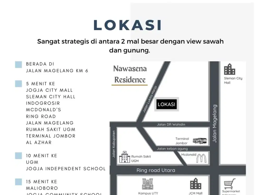Dijual rumah HOOK lokasi sangat strategis dengan akses ke ring road hanya 5 menit dan tanpa lampu merah view pengunungan dan sawah
