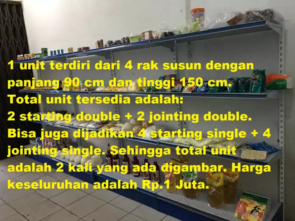 Dijual rak swalayan, kompor & tabung gas serta sofa bench