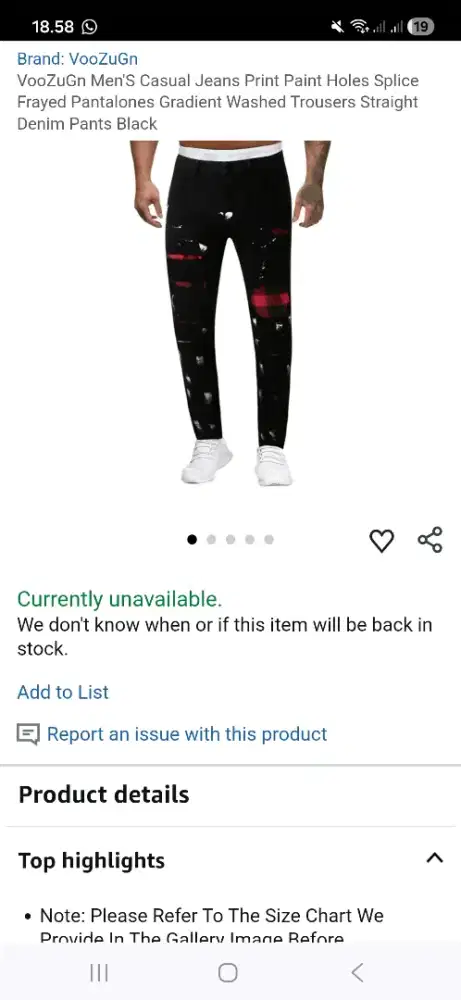 Voogunz Jeans international denim ripped jeans