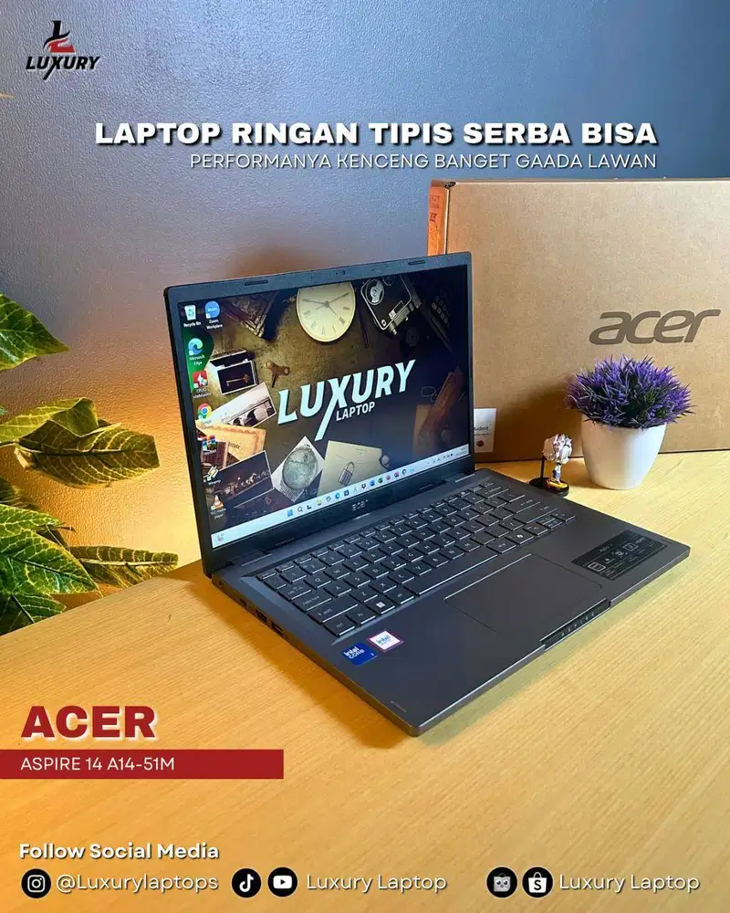LAPTOP ACER ASPIRE 14 A14-51M CORE 7 150U RAM 16GB LPDDR5 5200MHZ BU