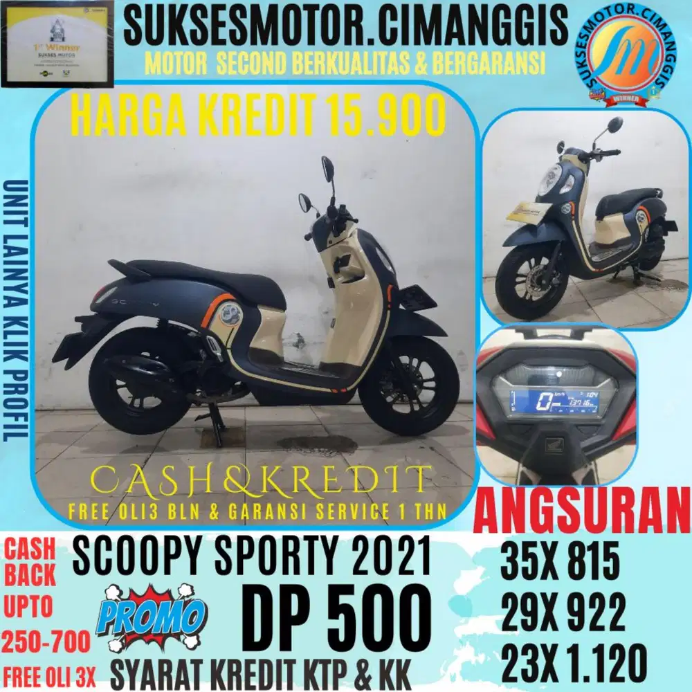 DP 500 CASHBACK UPTO 700 RIBU FREE OLI3BLN SCOOPY SPORTY