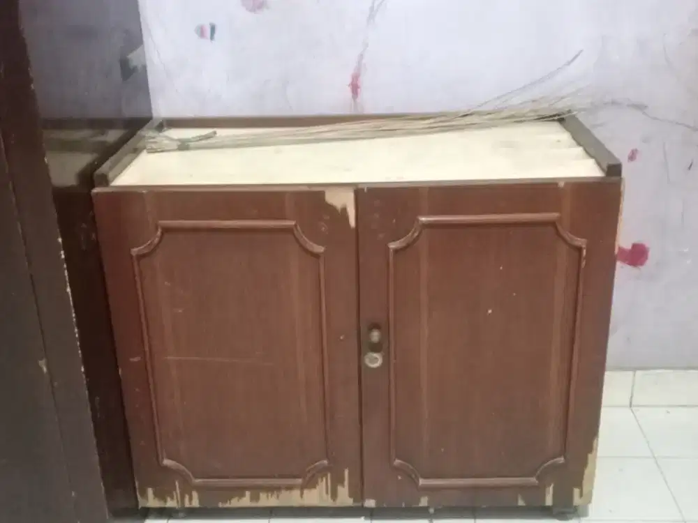 Meja aquarium jati asli